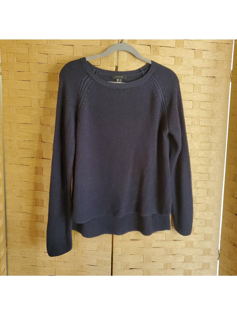 Atmosphere Sweater Size 8 Long Sleeve Knit Navy Blue